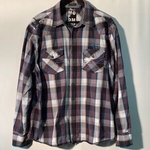Black and Grey Checkered Men's Shirt